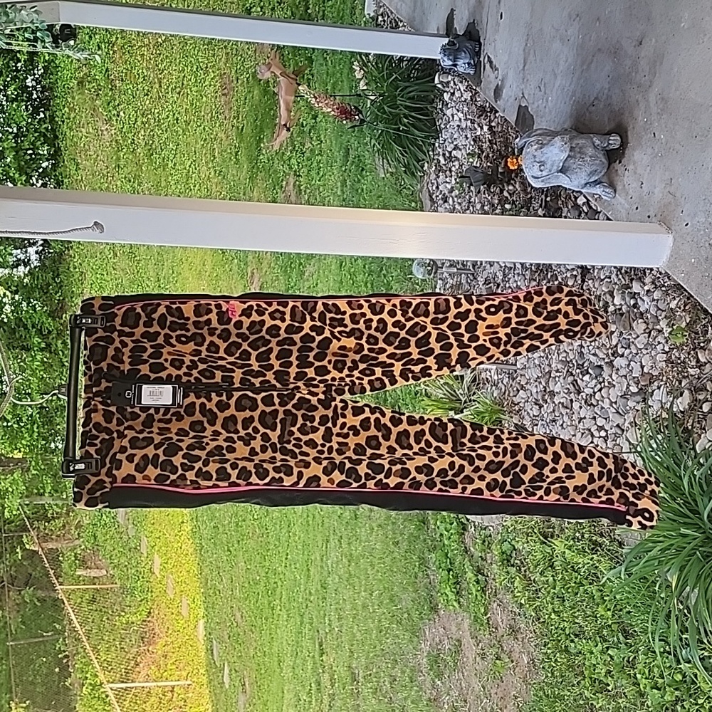 Criminal damage leopard fleece jogger sweatpants